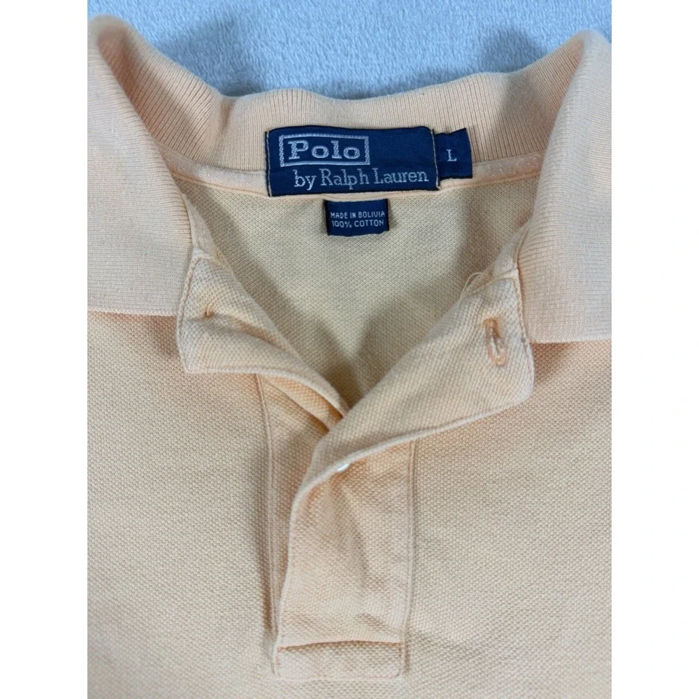 Vintage Polo Ralph Lauren Peach Short Sleeve Pocket Polo Shirt Size L